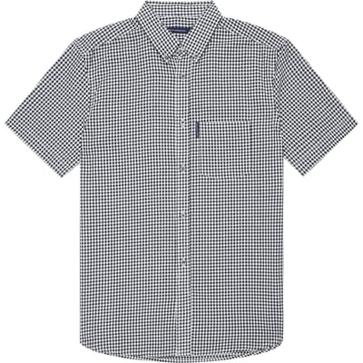 French Connection Gingham Pocket S/s Marine/ecru Size: XS | Casual Shirts Outlet | Heren | Ecru