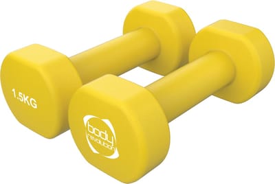 Neopreen halters - zwart - 2x1,5 kg - antirollend ontwerp