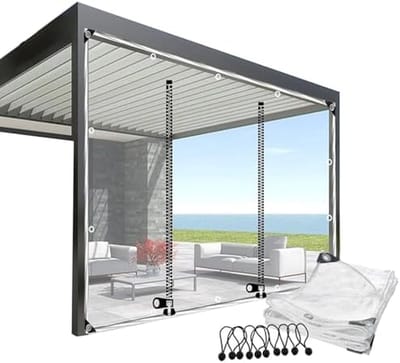 Waterdicht Buitenzeil - Zijpaneel Terras - Buiten Leven - Met Ritssluiting - 1.8x1.8m - Transparant