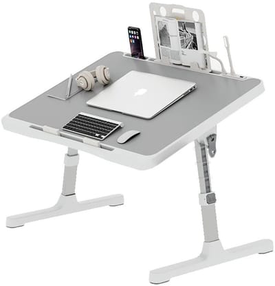Linkforu - Grote Draagbare Computertafel - Staand Bureau – Bed - Bank - PC Standaard - Steun - In Hoogte Verstelbaar 26 tot 36 cm