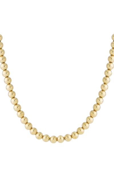 Bijoutheek Collier Ballen 12mm Hol Lichtgewicht Goud