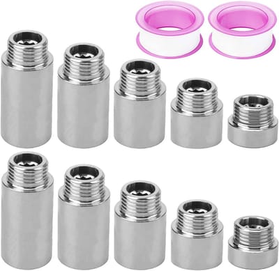 G1/2 Verlengstuk voor Kranen en Douchekoppen, RVS Draadverlenging 1/2 inch, 1/2 IG x 1/2 AG Draadverlenging, Duurzaam en Corrosiebestendig Accessoire voor Waterinstallaties