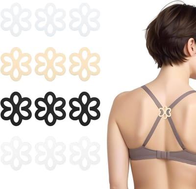 12 Stuks Onzichtbare BH Band Clips, Antislip Racerback Clips voor Dames, Bloem Motief en Verstelbare BH Houders voor Verbeterde Comfort en Stijl