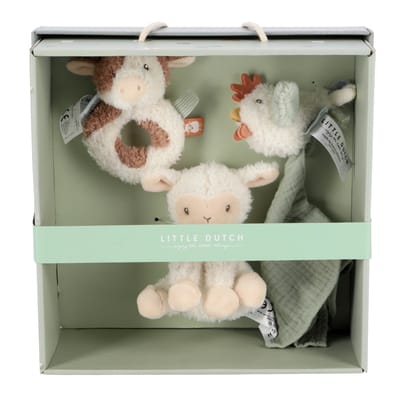 Little Dutch - Geschenkset - Little Farm - Baby speelgoed - grijp baby speelgoed