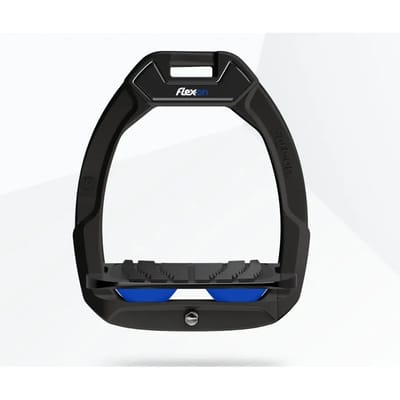 Veiligheidshakken voor paardrijden, Gekanteld Grip Zwart/Zwart/Blauw Flex-On Safe-On