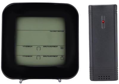 Draadloos Weerstation - Binnen Buiten - Temperatuur Vochtigheid - LCD Achtergrondverlichting - 3.8 Inch Scherm - Zwart