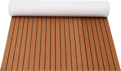 Decking Zelfklevende Bootmat - EVA Teak Foam Decking Mat - Teak Boten Vloerbedekking - Teakhouten Jachtvloeren - Teak Vloerbedekking Vloer - Wasbaar - 240 x 120 x 0.5 cm - Lichtbruin