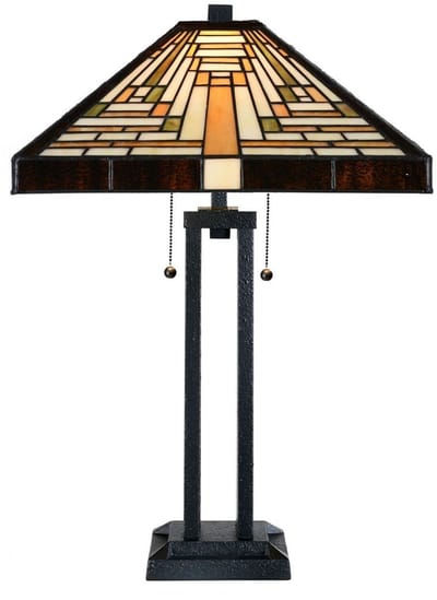 Tiffany Tafellamp Rising Sun Architect - Art Deco Trade