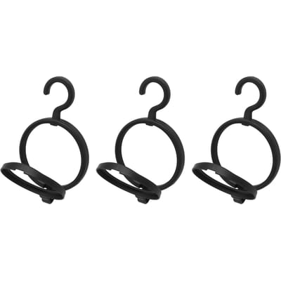 3 Pièces Support à Perruque Suspendu Gain de Place Portable Plastique Cintre d'Exposition pour Perruque pour Maison Voyage Noir