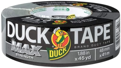 Duck Brand Max Strength Ducttape 47 mm x 45 m Zilver Supersterke Hechting Veelzijdig Langdurige Bescherming