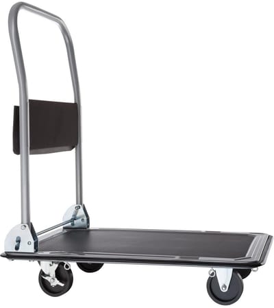Opvouwbare Steekwagen met Voetbediening – Max. 150 kg Draagvermogen – Antislip Platform Kar