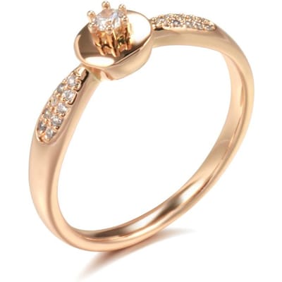 Bague de mariage pour mariée Or Rose Zircon Naturel Accessoires Mode Moderne Fête Bijoux Quotidien Cristal Cadeau Pour Femmes 11 beige