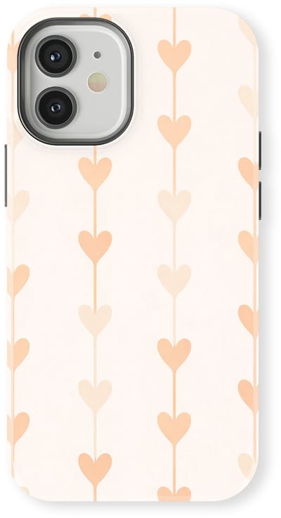 Tough Hoesje met Hartjes geschikt voor iPhone 12 | Little Love Tough Case Geschikt voor Mag | Hartjes Print Backcover geschikt voor iPhone 12 Vertical Hearts