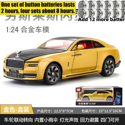 1:24 Rolls Royce Spectre Ultra Luxe Elektrische Coupé Legering Spuitgietmodel Auto Geluid & Licht Verzamelobjecten Verjaardagscadeau Voor Vriend