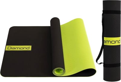 TPE Yogamat Antislip – 183x61 cm – Tweekleurig – Milieuvriendelijk – Met Draagriem