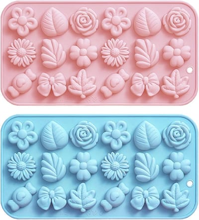 Herbruikbare 3D bloem mallen voor chocolade, snoep en desserts - 2 stuks siliconen mallen met 18 holtes voor ijsblokjes, gelei en zeep