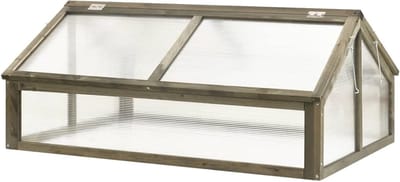 Houten Kas - Kweekkas Tuin - Planten Beschermen - Massief Dennenhout - 114x80x50 cm - Grijs