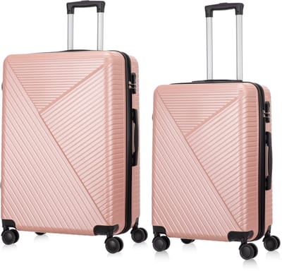 Ibiza Reiskofferset 2-delig - 65 en 93 liter - Ruimbagage - Rose goud - Met Ingebouwd TSA Slot - Voor lange vakanties