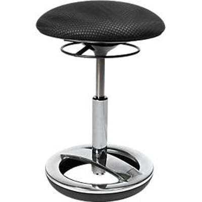 Fitnesskruk SITNESS BOB, ergonomisch, zithoogte 440 - 570 mm, zwart, onderstel verchroomd