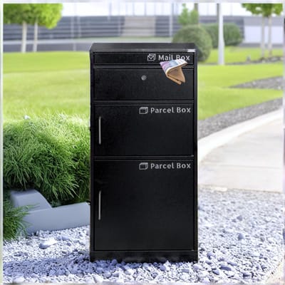 Grote Pakketbrievenbus - Postbox - Pakketten Ontvangen - Extra Grote Capaciteit - 40.5 x 42.5 x 84.5 cm - Zwart