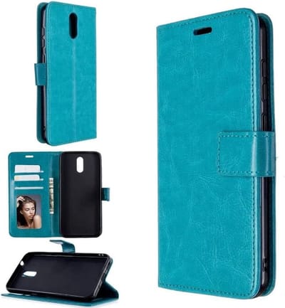 LuxeBass Hoesje geschikt voor Nokia1.3 hoesje book case turquoise - telefoonhoes - gsm hoes - telefoonhoesjes
