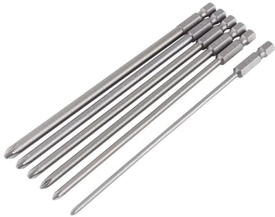 Dailygoody - 6 Stuks 1/4 Inch S2 Kruiskop Schroevendraaierbits - Magnetisch Zeskant - 150mm - Voor Handmatig en Elektrisch Gebruik - Precisie en