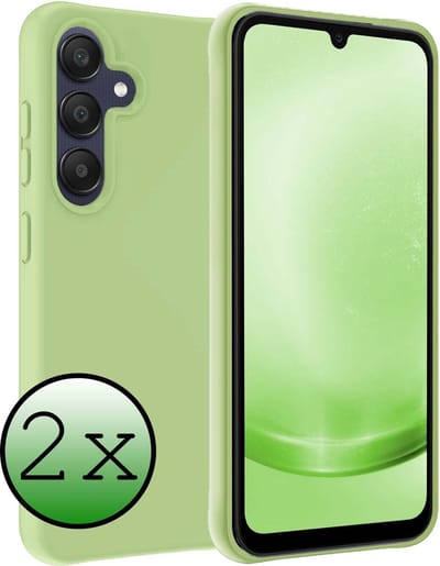 Hoesje 2 Stuks - Geschikt voor Samsung Galaxy A25 - Sterk & Shockproof - Case Siliconen - Back Cover - Telefoon Hoes - Groen
