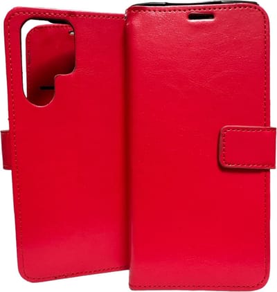 Bookcase Geschikt voor: Samsung Galaxy S22 Ultra Rood - portemonnee hoesje - ZT Accessoires