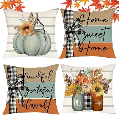 Halloween - Halloween Decoratie - Kussenslopen - kussenhoesjes - Pompoen kussenhoezen - Halloween kussenhoezen- Thanksgiving kussenhoezen - Herfst - Buiten pompoen ontwerp - Geschikt voor boerderijen - Thanksgiving - Halloween - Herfst decoratie - 4