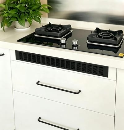 Ventilatierooster - Luchtuitlaat Deksel - Efficiënte Luchtstroom - Verdikte Aluminiumlegering - 15x55cm - Zwart