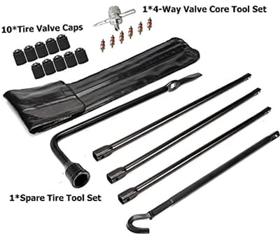 Compatibele gereedschapsset voor reservebanden met jack, handvat en wielmoersleutel voor Dodge Ram 1500