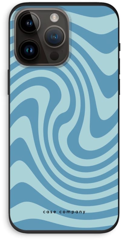 Case Company® - Hoesje geschikt voor iPhone 14 Pro Max hoesje - Swirl Blauw - Biologisch Afbreekbaar Telefoonhoesje - Bescherming alle Kanten en Schermrand