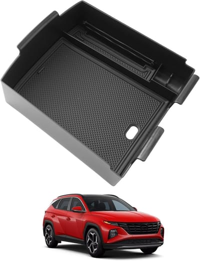 Ruimtebesparende opbergcompartiment voor Hyundai Tucson NX4 2025-2026, armsteun organizer met antislipbodem en verbeterde opslagcapaciteit