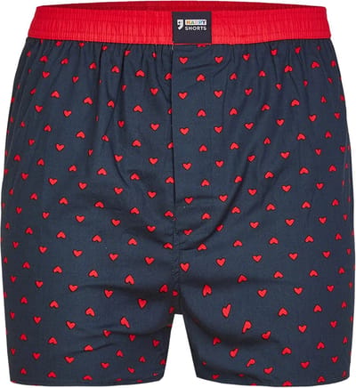 Happy Shorts Wijde Boxershort Rode Hartjes - Losse boxershort - Maat M