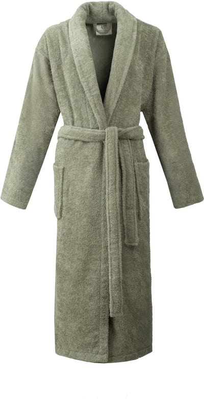 L&G - Unisex Badjas - 100% Katoen Badjas - S - Groen - Katoen badstof - Sjaalkraag - Badjas dames - Badjas heren - Badjas dames en heren - Maat S