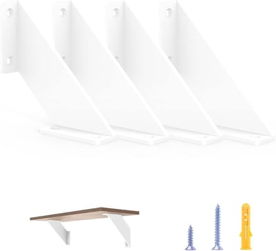 Steun voor Planken, Hoeksteun 10 cm, 90 Graden, Driehoekig, IJzeren Hoeksteun voor Planken, Set van 4 voor Stabiliteit en Ondersteuning