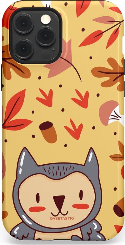 Casetastic hoesje geschikt voor Apple iPhone 12 / Apple iPhone 12 Pro - MagSafe - Dubbellaagse bescherming - Uil in het woud - Fashion Case - Goud Terracotta Zand Rood