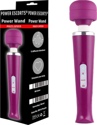 Power Escorts - Power Wand Massager - 12-Speed - Paars - Met stroomkabel