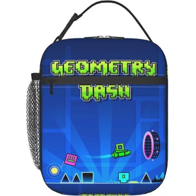 Videogame Geometry Dash Geïsoleerde Lunchtas voor Vrouwen Kinderen Lekvrije Voedseldozen Thermische Lunchbox Tote One Size