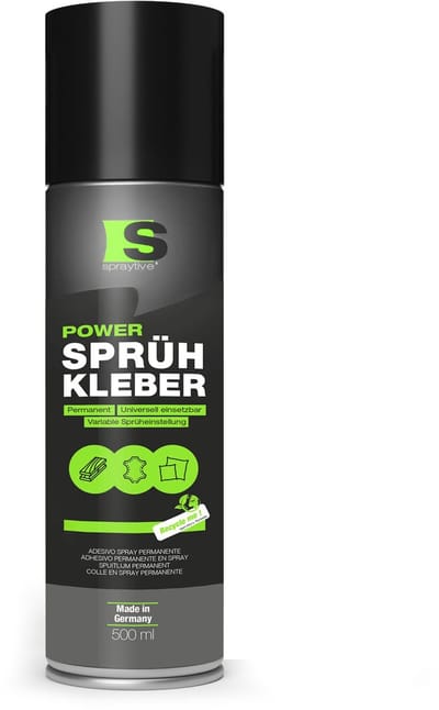 Spraytive 1x 500ml spuitlijm spraylijm sterke hechting voor textiel schuim en leer geschikt voor auto en hobby snel en gelijkmatig aan te brengen