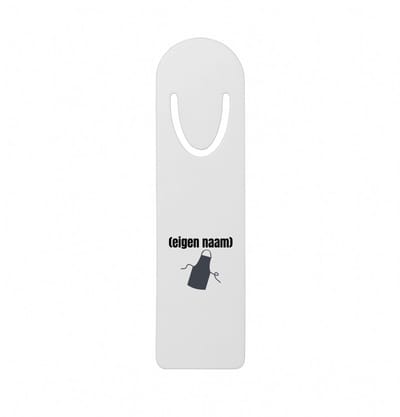 Hacebo® - schort metalen boekenlegger - Kok - iemand die goed kan koken - met eigen naam - leuk cadeau voor iemand die chefkok is - cadeau - kado Bladwijzer boekenleggers - 12.7 cm x 3.2cm