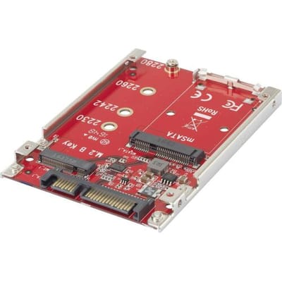 Interface-converter [1x mSATA-bus, M.2 NGFF - 1x SATA-combi-stekker 15+7-polig]