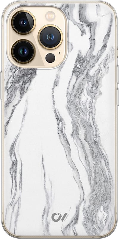 Hoesje geschikt voor Apple iPhone 13 Pro - Marble Ivory - - Grijs - Apple Soft Case Telefoonhoesje - TPU Back Cover - Casevibes
