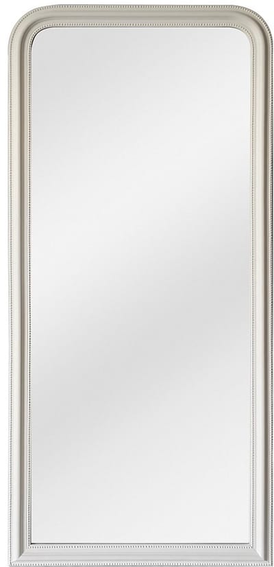 Vente-unique Grote spiegel van paulowniahout - B. 80 x H. 180 cm - Mat wit - HELOISE