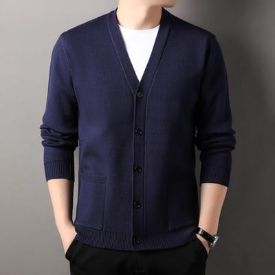 Herfst Verdikte Trui Heren Vest Jas Losse Koreaanse Stijl Trui Papa's Outfit Grote Maat 4XL black