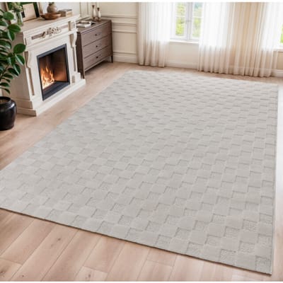 Vivant Chesterfield - Vloerkleed Laagpolig Effen - Creme- 200x290 CM