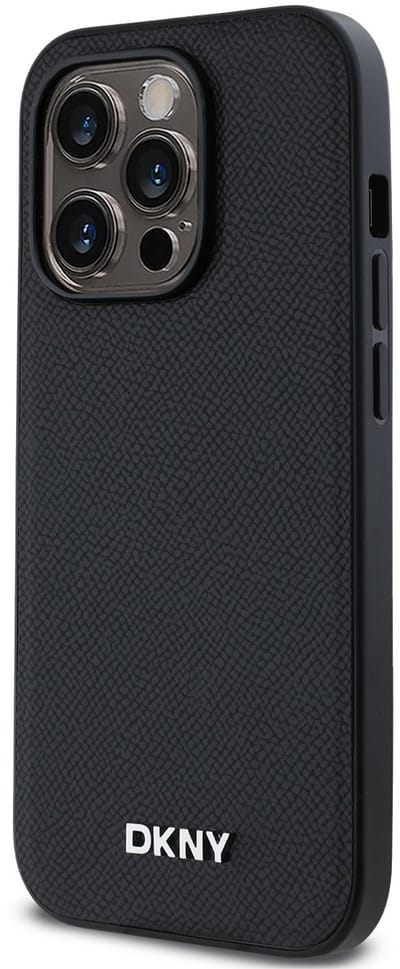 DKNY, Hoesje geschikt voor iPhone 14 Pro Max - MagSafe Elegant met Metalen Logo, Zwart