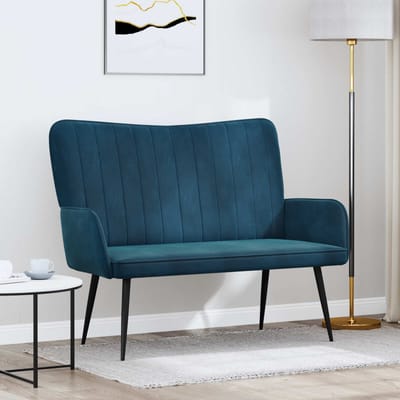 vidaXL - 2-Zits - Sofa - Blauw - 115 - x - 61 - x - 87 - cm - fluweel