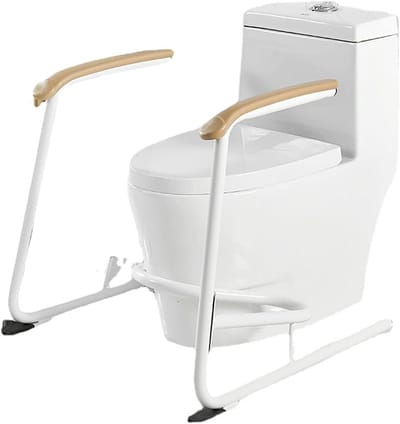 Toilet Veiligheidsframe - Badkamer Hulpmiddel - Zelfstandig Toiletgebruik - Antislip Handgrepen - Ondersteunt 150 kg - Wit