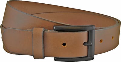 Houtkamp Moderne Heren Jeans Riem - Zwarte Gesp -  Echt Leer - Bruin - Riemmaat 105